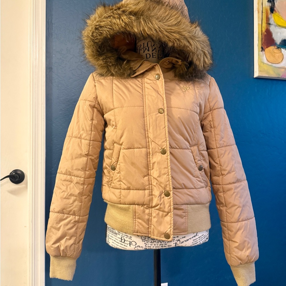 South Pole puffer jacket Faux Fur Hood